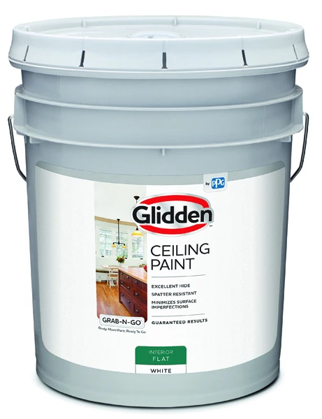 5 Gallon Interior Flat Ceiling Paint - Spatter Resistant, White, Model 2070t/05