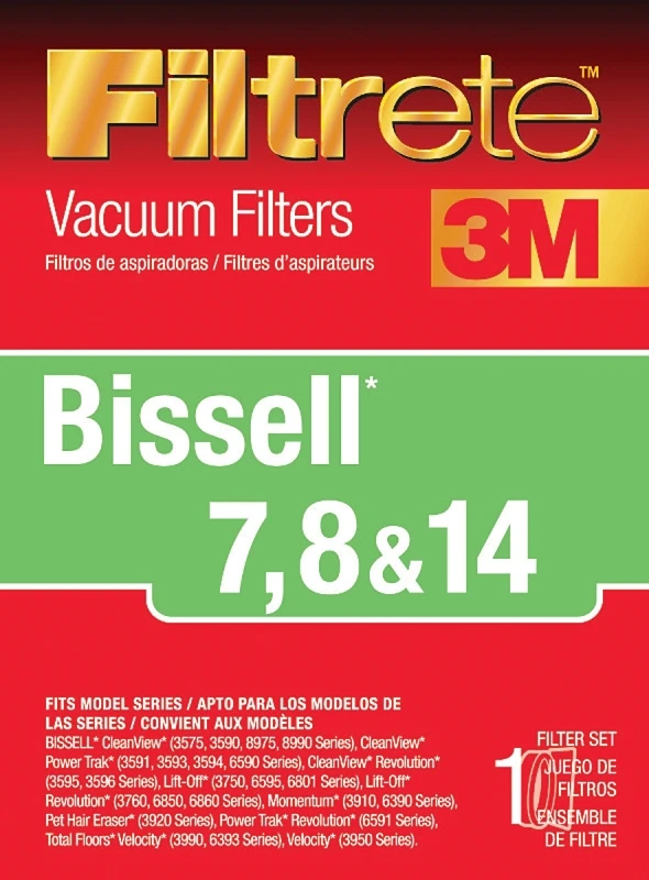 3M Filtrete Bissell 7, 8, & 14 Allergen CleanView, Power Trak, Lift-Off Revolution Vacuum Filter