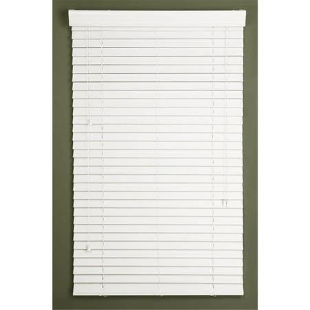 35x64 White Faux Wood Blinds Model 628137