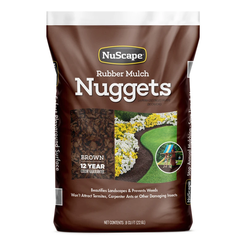 0.8 Cu. Ft. Brown Recycled Rubber Nugget Mulch For Playgrounds And Landscaping