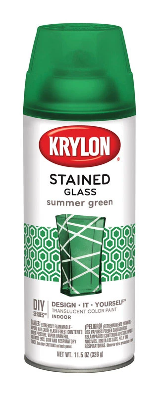 Stained Glass Summer Green Spray Paint 11.5 Oz - Indoor Use, Gloss Finish