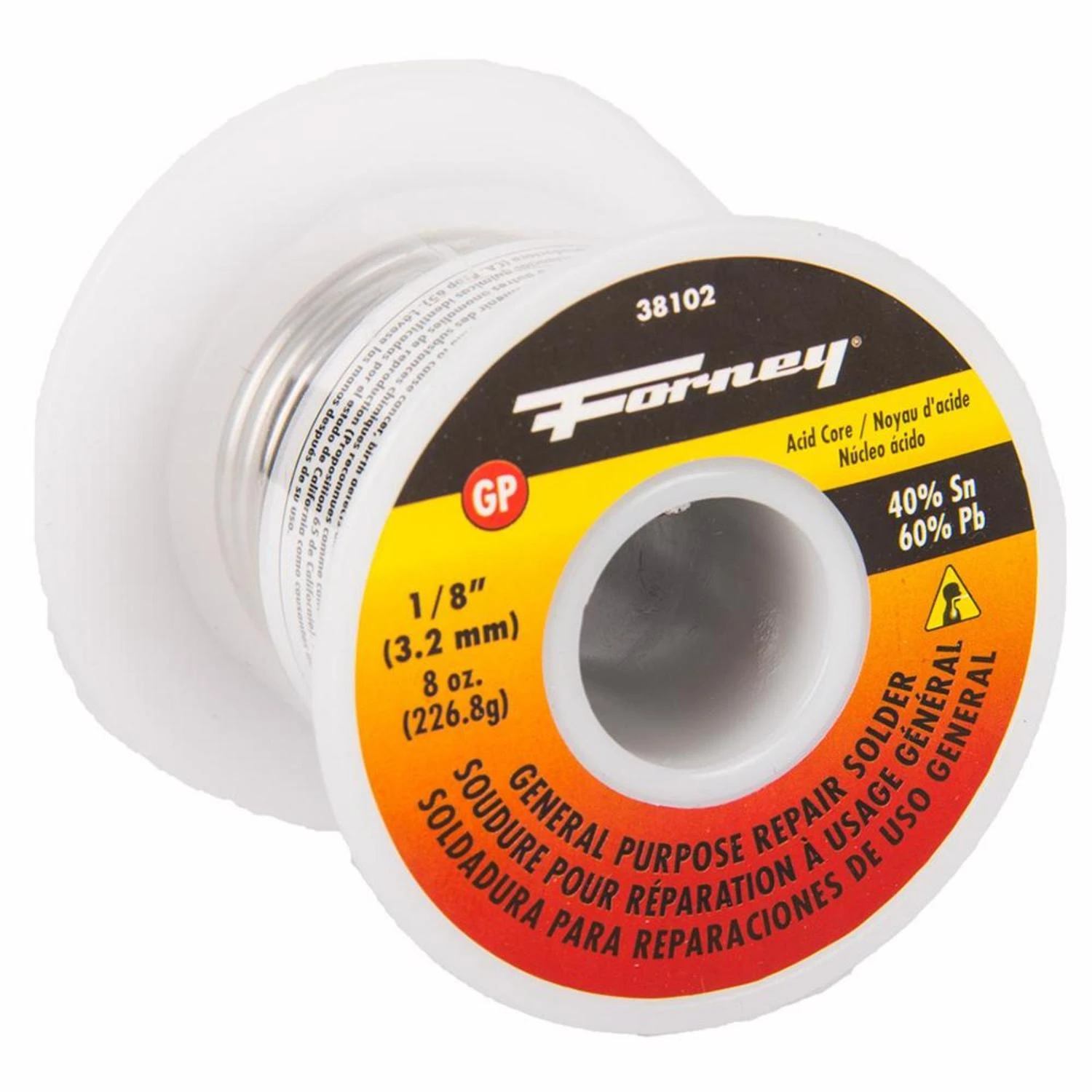 8 Oz Solid Wire Solder 0.13 In. Diameter Tin/lead Alloy 40/60