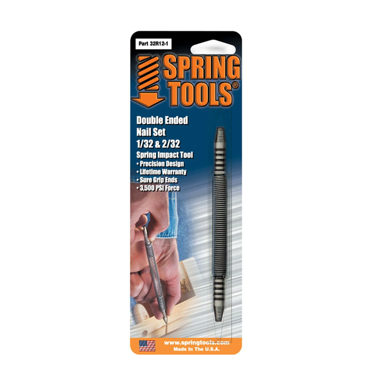 1/32 And 2/32 In. Double-ended Nail Set Model 32r12-1