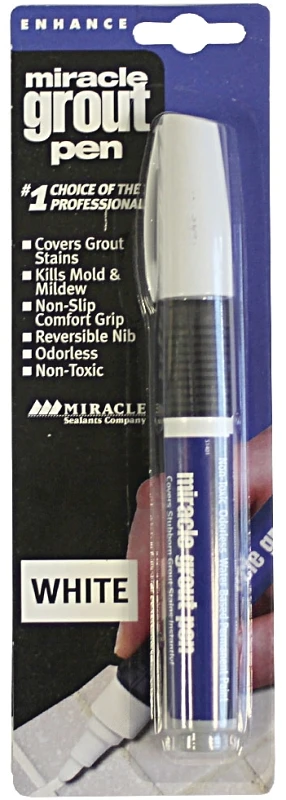 Grout Pen White 0.5 Oz With Reversible Nib For Easy Application