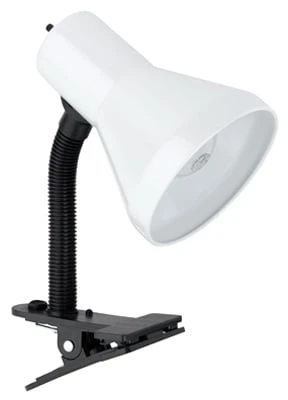 5201201 White Incandescent Goose Neck Clip Desk Lamp 10.25 Inch