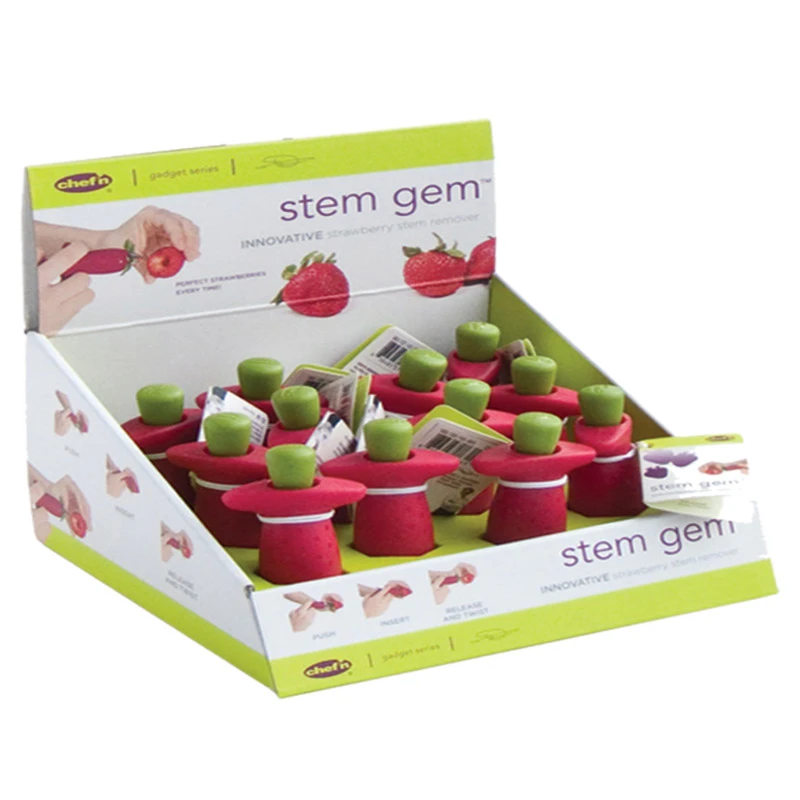 Stem Gem Red/green Stainless Steel Strawberry Stem Remover 6" Height