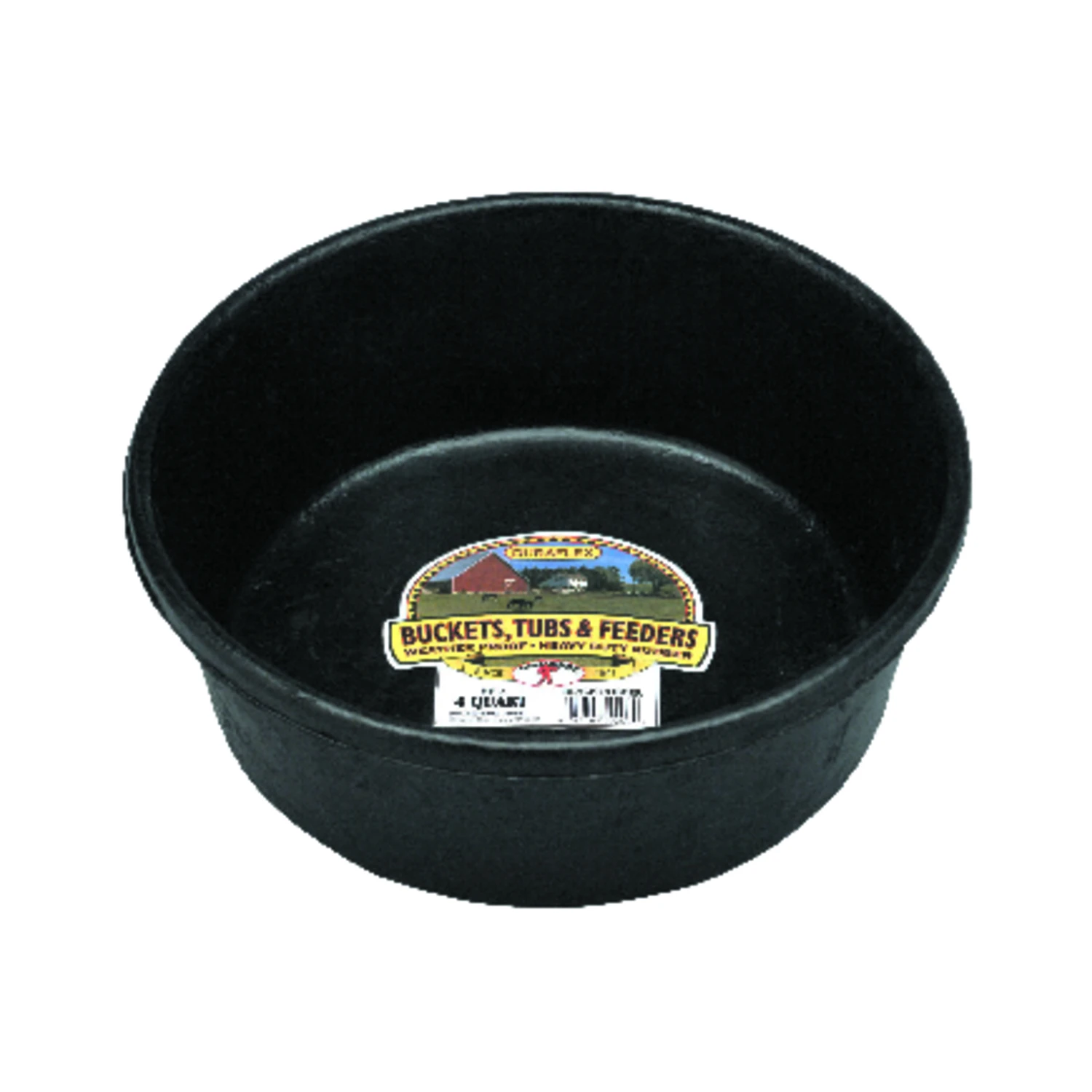 Duraflex 4 Quart Feeder Pan For Livestock - Durable Rubber Construction