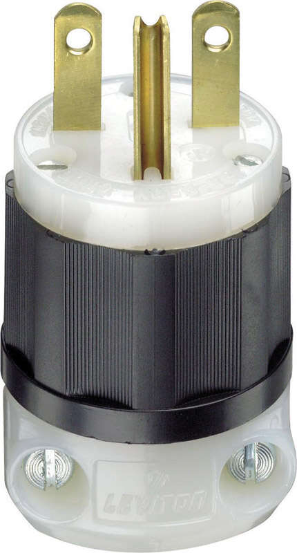 Industrial Nylon Ground/straight Blade Plug 6-15p 18-10 Awg 2 Pole 3 Wire