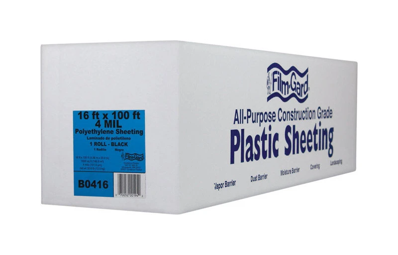 Berry Plastics Film-Gard Plastic Sheeting 4 mil x 16 ft. W x 100 ft. L Polyethylene Black