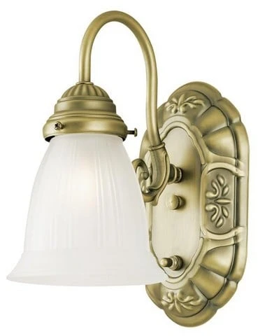 6751200 One Light Indoor Wall Fixture With On/off Switch, Oyster Bronze Finish