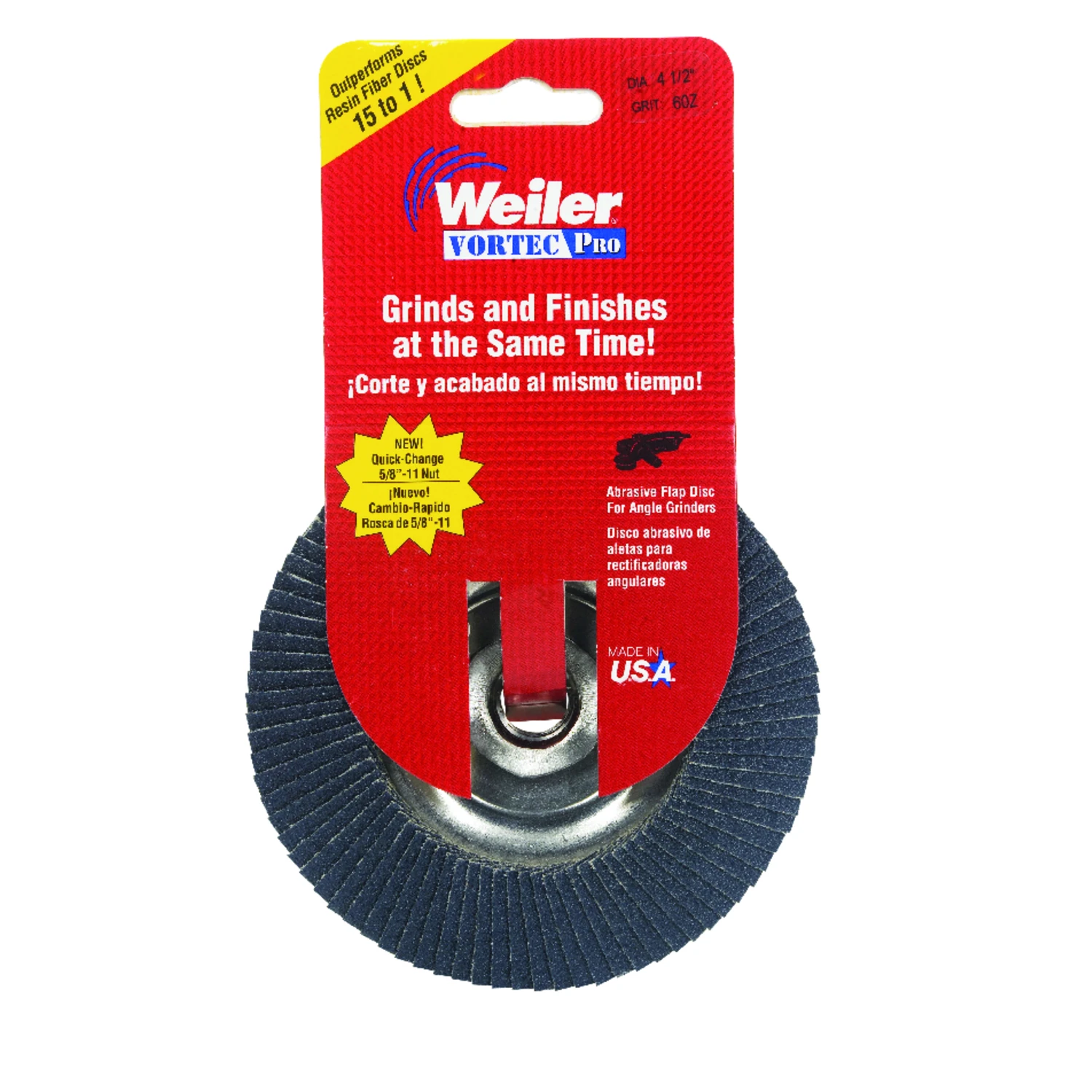 Vortec Pro 4-1/2 In. Zirconia Type 29 Flap Disc 60 Grit 7/8 In. Arbor