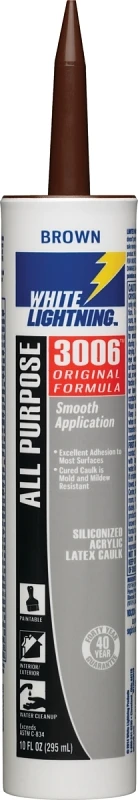 3006 Brown Siliconized Acrylic Caulk Sealant 10 Oz. For All Surfaces