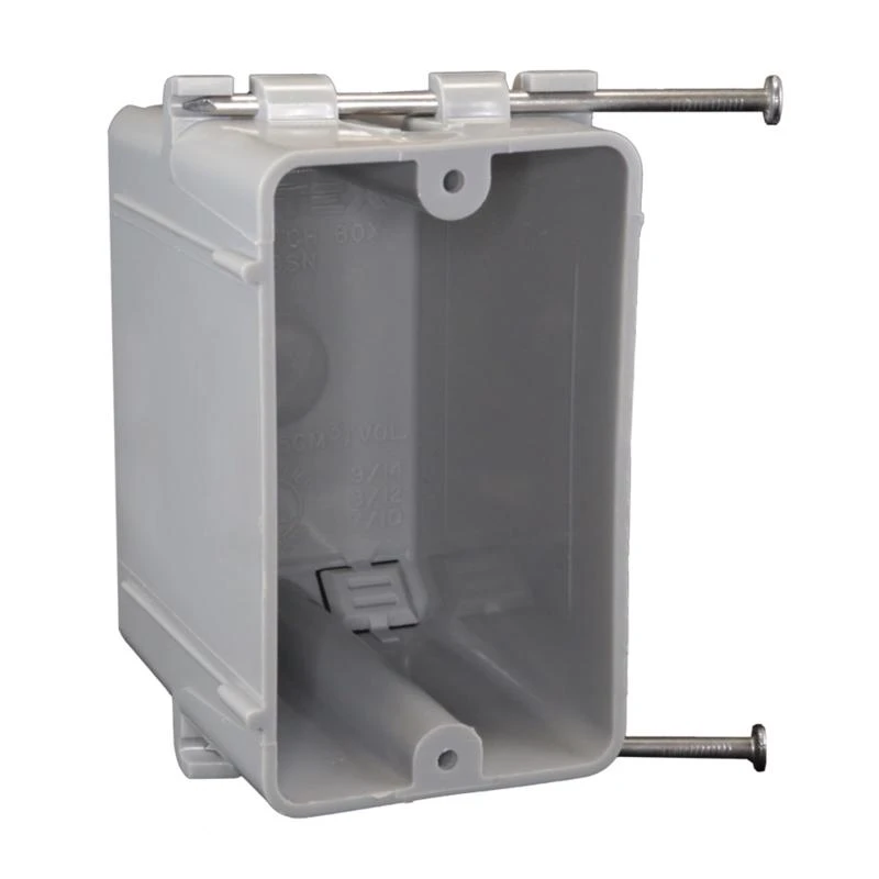 Ez Box New Work 18 Cubic Inch Rectangle Pvc Single Gang Outlet Box Gray