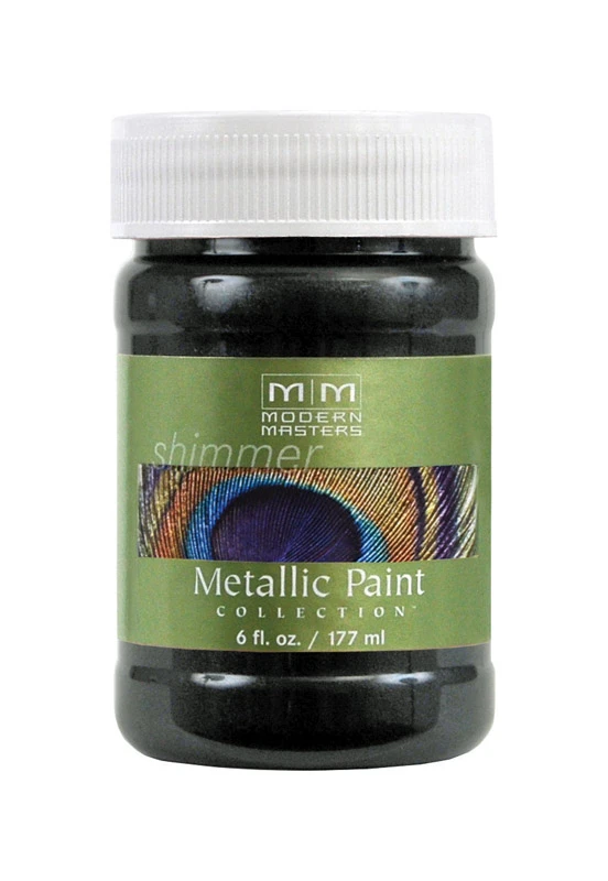 Shimmer Satin Black Pearl Water-based Metallic Paint 6 Oz