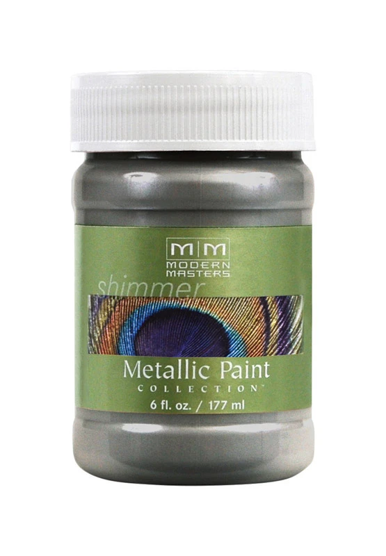 Shimmer Satin Pewter Water-based Metallic Paint 6 Oz - Me20906