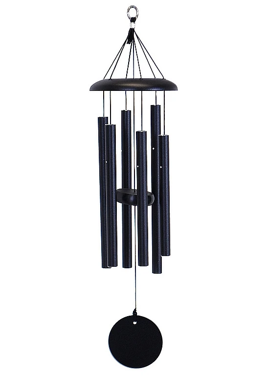 Black Aluminum 27 Inch Wind Chime With 6 Tubes