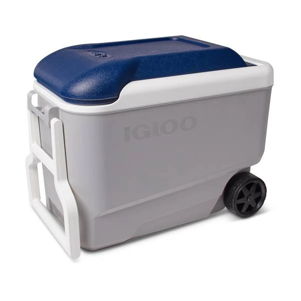 Maxcold 40 Quart Wheeled Roller Cooler - Ash Gray/aegean Sea Model 34687