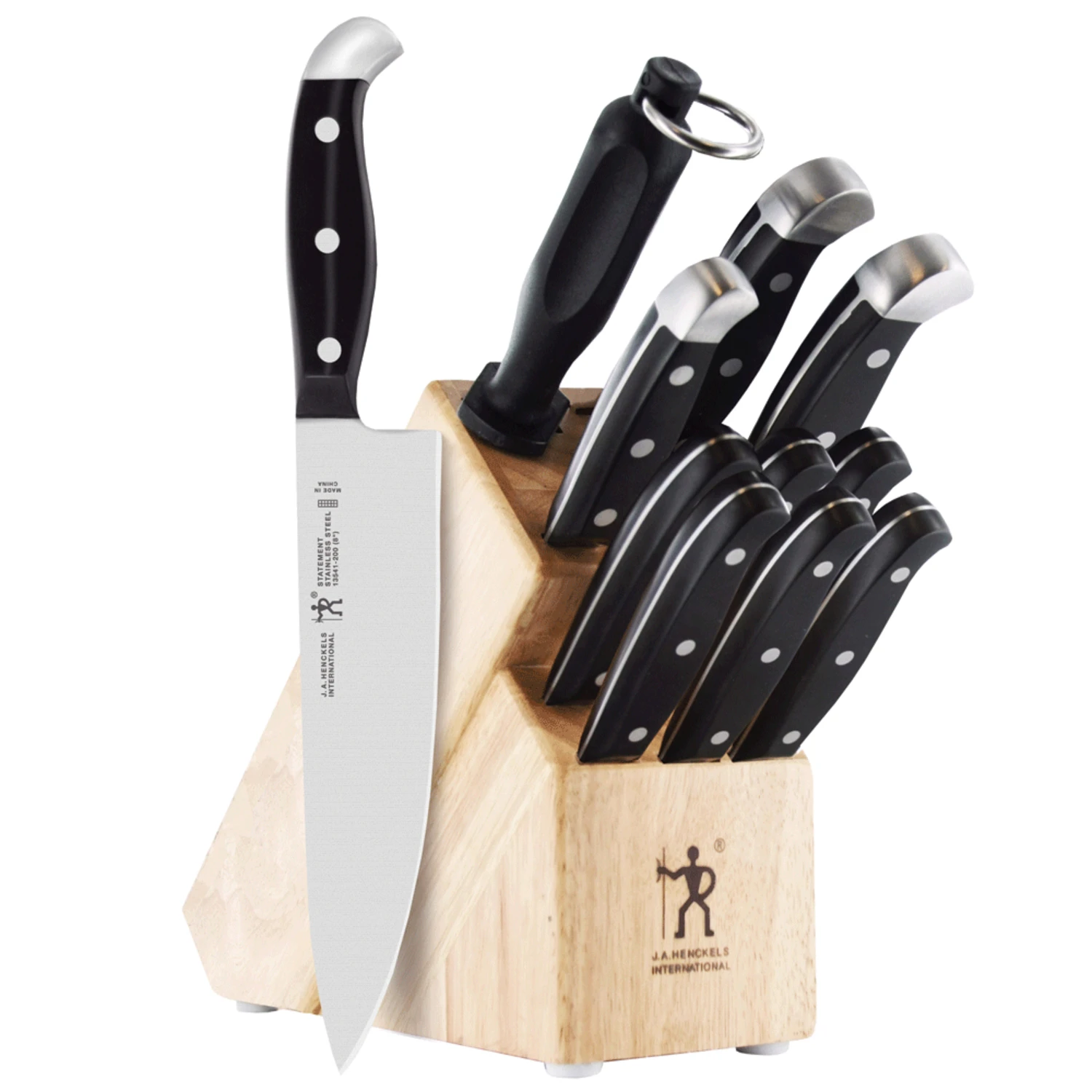 Zwilling J.a. Henckels 12-piece Stainless Steel Knife Block Set With Wood Block