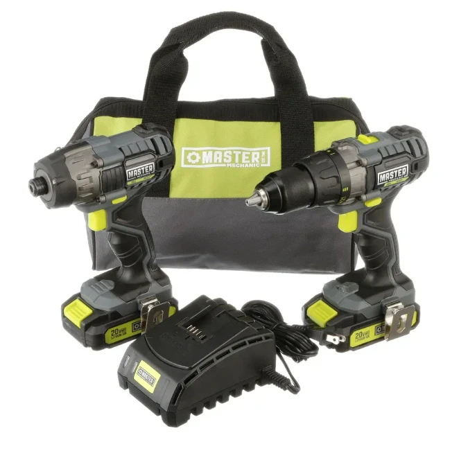 20-Volt Compact Cordless 2-Tool Combo Kit, 1/2-In. Drill + Impact Driver, (2) Batteries
