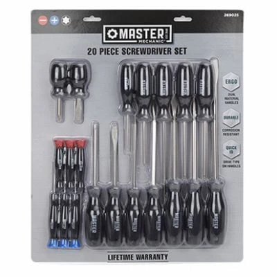 20-Piece Screwdriver Set with Various Sizes and Types for Versatile Use