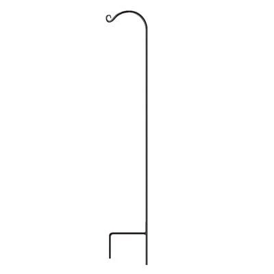Single Shepherds Hook Black Steel 64 Inch Height Durable Garden Plant Hanger