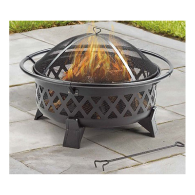 Lattice Fire Pit With Steel Legs, 35 X 35 X 22-inches