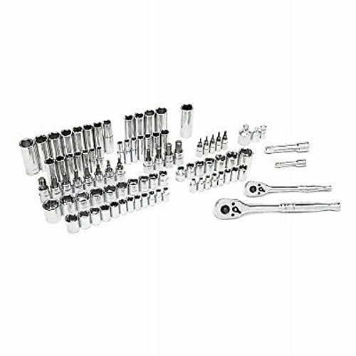 90-Pc. Mechanics SAE/Metric Socket Tool Set, 1/4 & 3/8 In. Drive