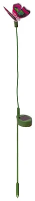 Solar Fiber Optic Butterfly Light with Color-Changing LED, Includes Four Decorative Toppers