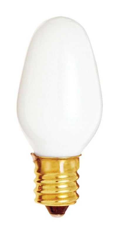 Satco 7 watts C7 Nightlight Incandescent Bulb E12 (Candelabra) Soft White 1 pk