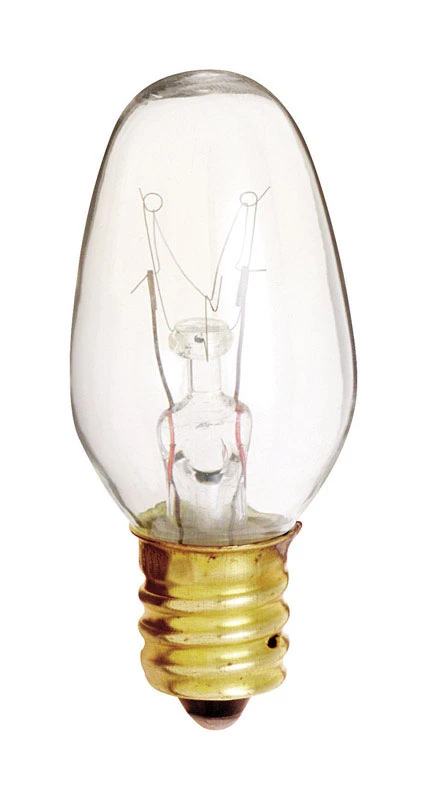 Satco 4W Clear Candelabra Base C7 Incandescent Night Light Bulb (4-Pack)