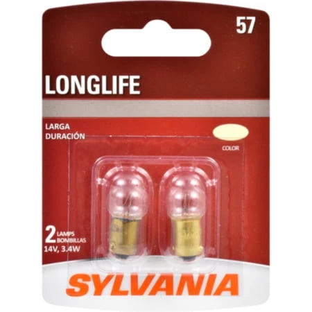 57 Long Life Miniature Clear Bulb, 57LL BP2, 2-Pk.