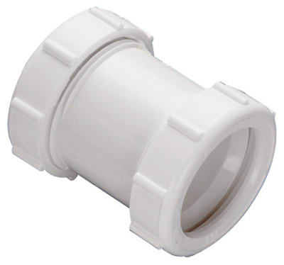 1-1/2 In. White Polypropylene Straight Extension Coupling - Model 46wk