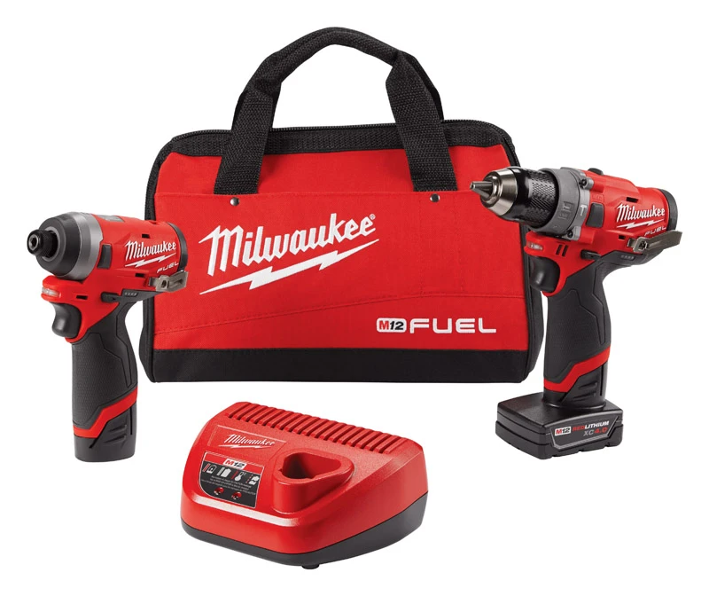 M12 Fuel 12v Cordless Brushless Hammer Drill & Impact Driver Kit 2598-22