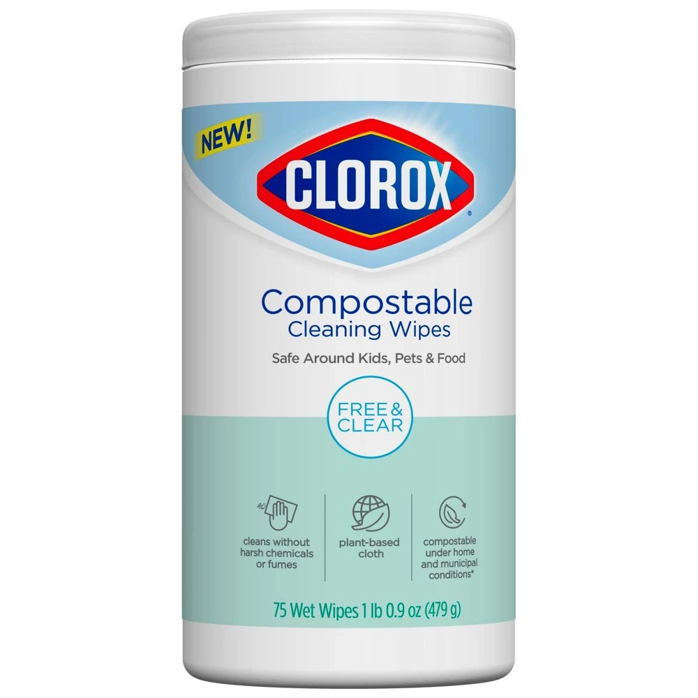 Free and Clear Compostable Cleaning Wipes, 75 Count Pack