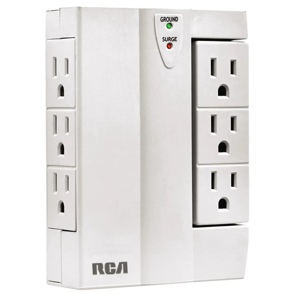 6-outlet 1200-joules Swivel Surge Protector With Usb Ports, White