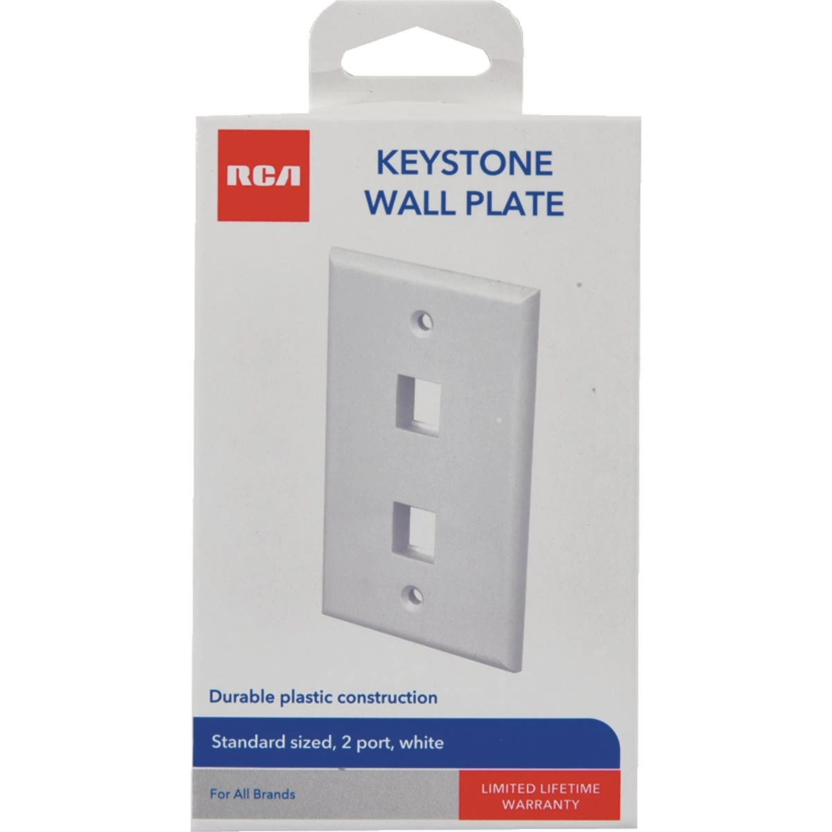Keystone 2-port White Modular Wall Plate - Durable Plastic Construction