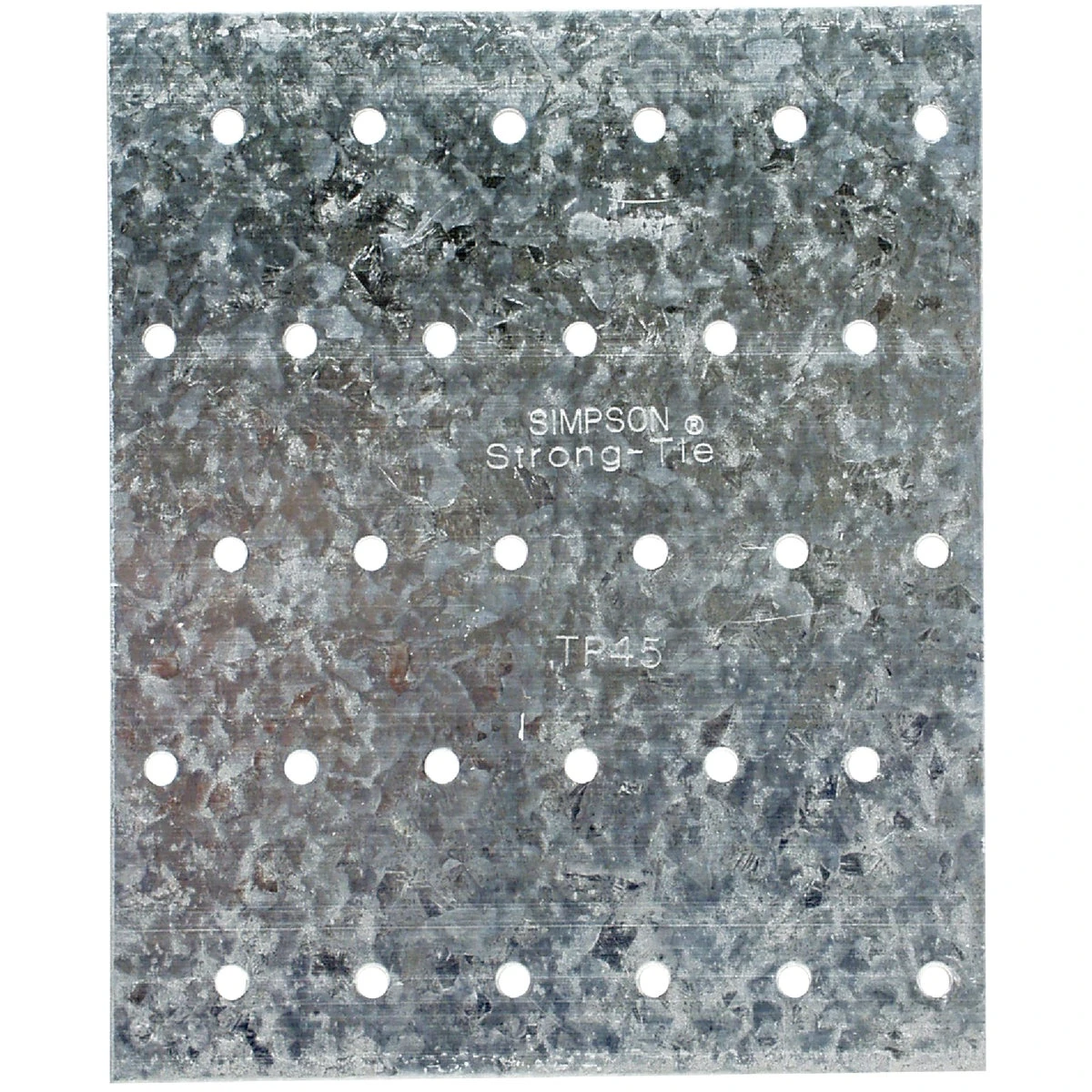 Tie Plate 20 Gauge Galvanized Steel with 30 Holes 4 and 1 Eighth by 5 Inches