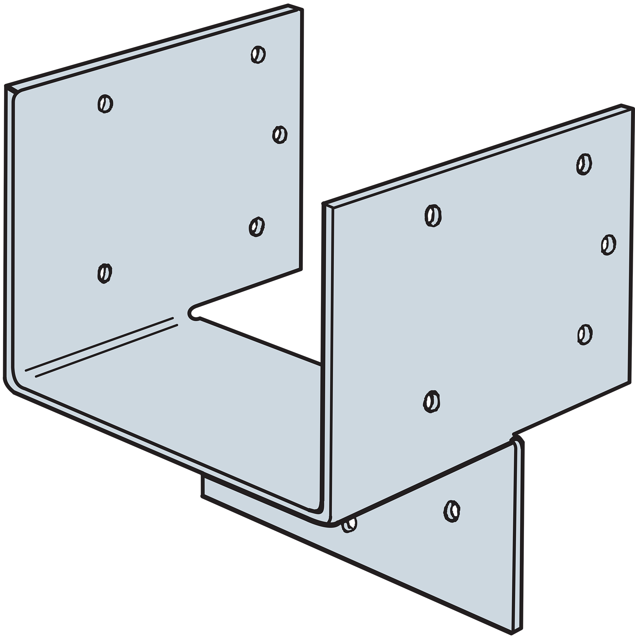 3-1/2" W X 2-13/16" L Galvanized Steel Header Hanger Hh4