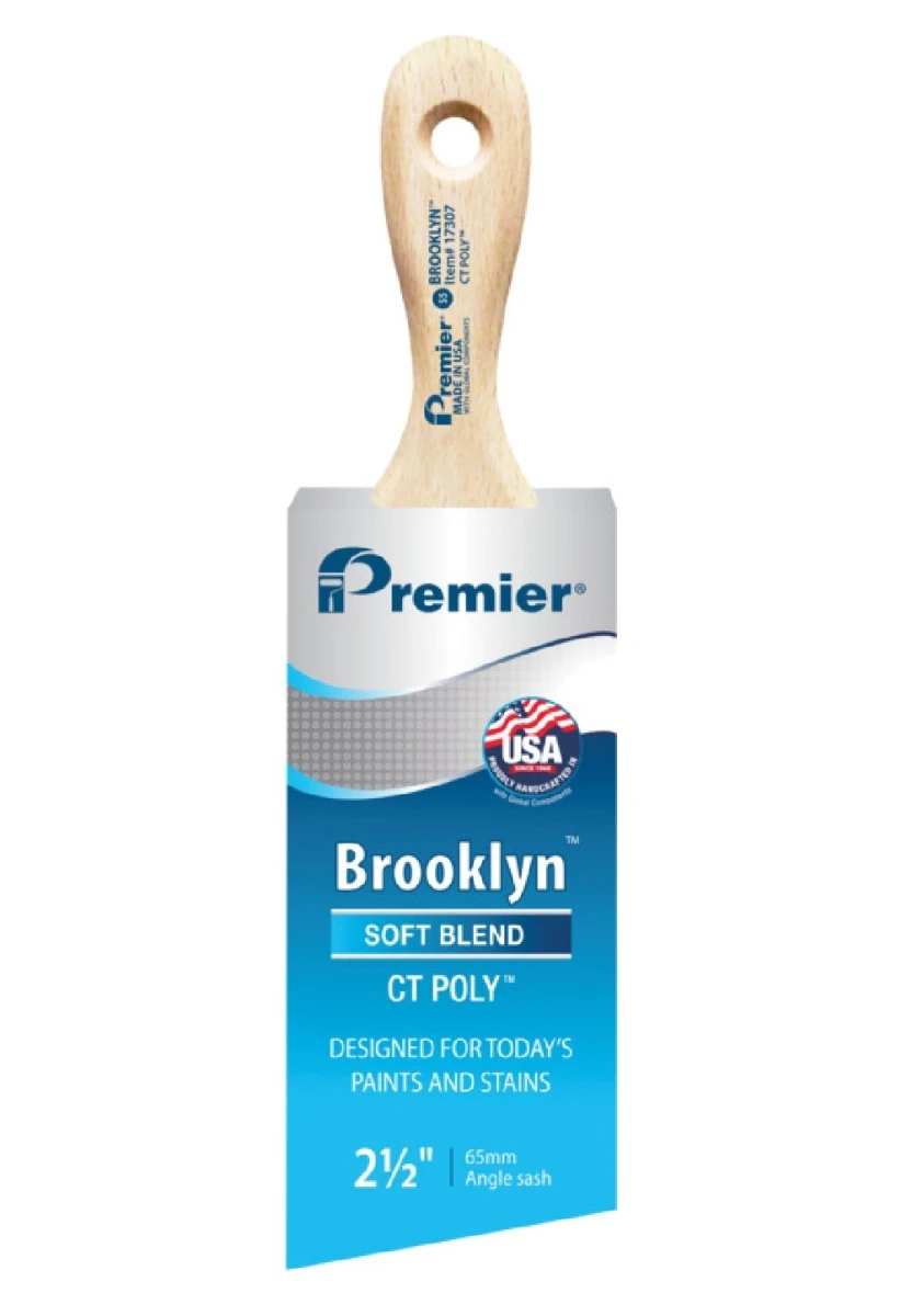 Brooklyn Short Angle Sash Paint Brush, 2.5 Inch, Poly Bristle