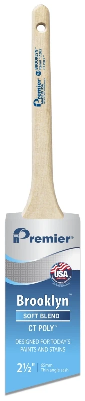 Brooklyn Thin Angle Sash Paint Brush, 2 and 1/2 Inch, Poly Bristle
