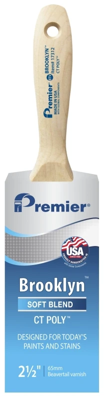 2-1/2 Inch Beavertail Varnish Brush With Hardwood Handle