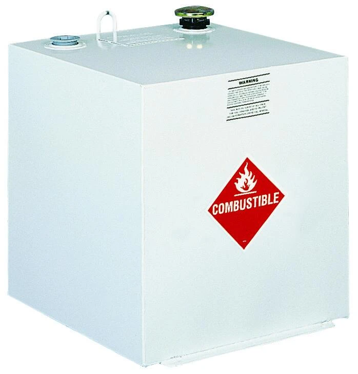 White Steel Liquid Transfer Truck Tank, 50 Gallons Capacity