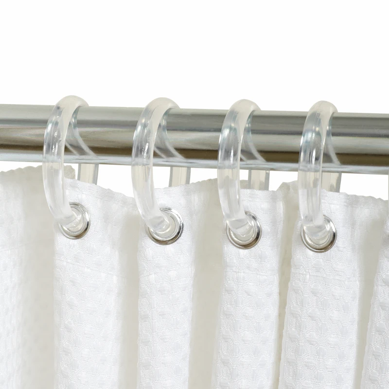 Zenna Home Clear Plastic Shower Curtain Rings 12 pk