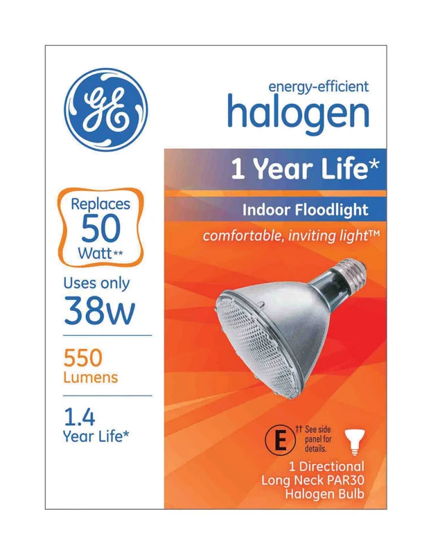 Halogen Flood Light Bulb, Indoor, Long-Neck, 38-Watts