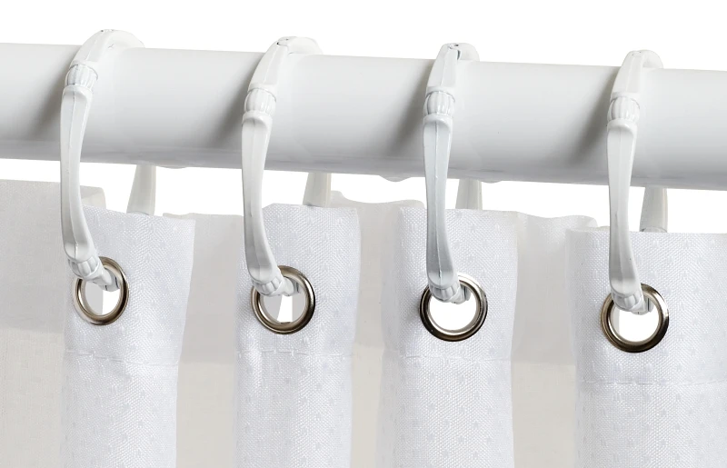 Zenith Zenna Home 70 In. X 72 In. White Fabric Shower Curtain Liner