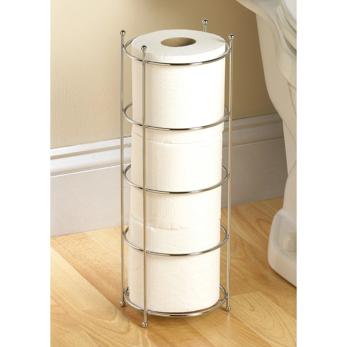 Chrome Wire Toilet Paper Holder with Durable Finish