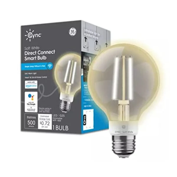 Cync LED Soft White Smart Light Bulb G25 Shape 500 Lumens 6 Watt