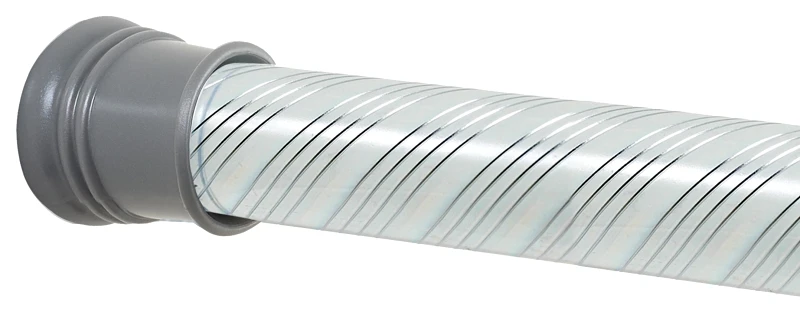Adjustable Tension Shower Rod, Chrome Swirl Finish, 41 To 72 Inches