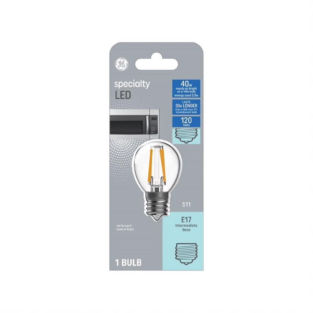 LED Light Bulb, S11, Warm White, Clear, 360 Lumens, 3.5 Watt