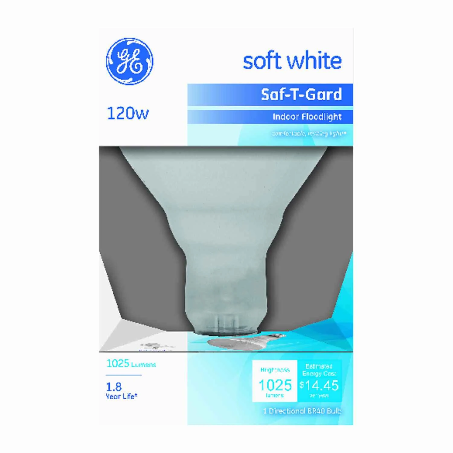 Flood Light Bulb, R40, White, 120-Watts